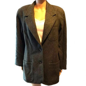 VTG Carroll Reed 90s Y2K 100% Pure Wool Cozy Women Blazer Size S Pocket